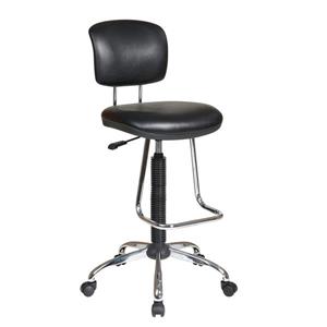Work Smart™ Max Chair with Chrome Footrest – Black