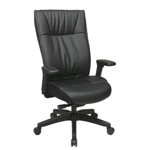 Space Seating®26.56-In x 20.50-In Black Contemporary Leather Chair