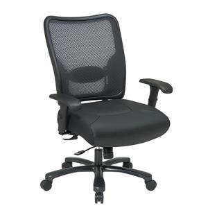 Space Seating® 22.00-In x 22.00-In Black Ergonomic Office Chair