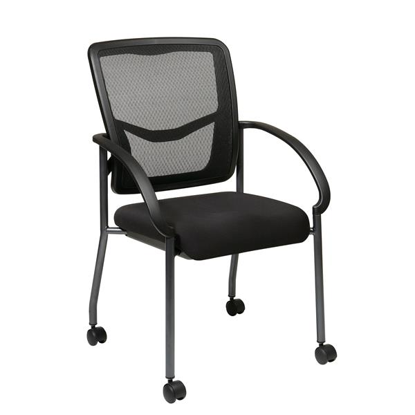 OSP Designs ProGrid 37.75-in x 24.50-in Black Chair with Wheels