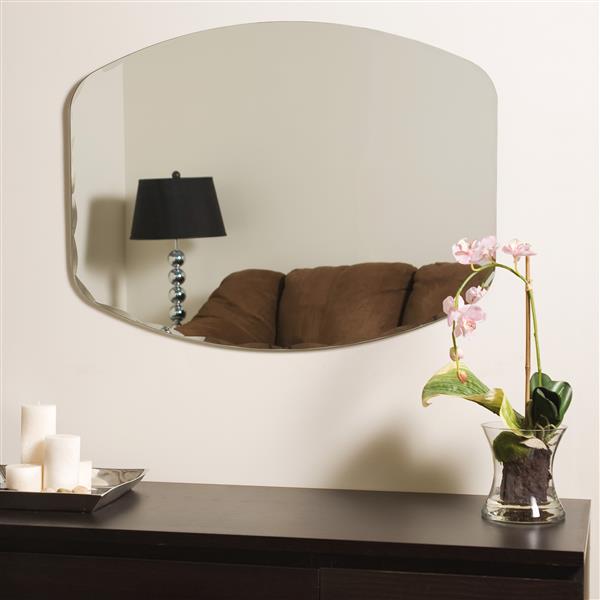 Decor Wonderland Frameless 23.6-in x 31.5-in Oval Mirror