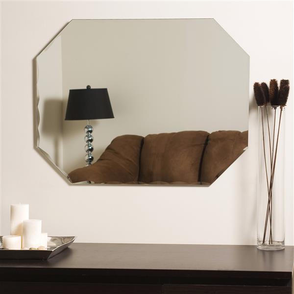 Miroir sans cadre, 23,5 po x 31,5 po, octogonal