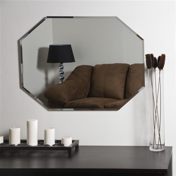 Miroir sans cadre, 23,5 po, octogonal