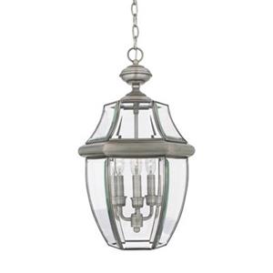 Quoizel Newbury Collection 12.5-in x 21-in Pewter Lantern Pendant Light