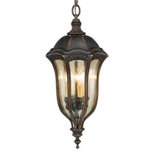 Feiss Baton Rouge Collection 13-in x 27-in Walnut DuoMount 4-Light Outdoor Pendant Light