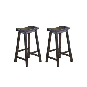 Homelegance Saddleback 29-in Black Sand-Through Bar Stool ( Set of 2)