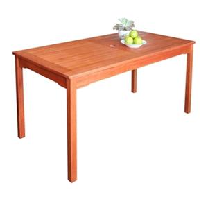 Vifah Malibu 59-in x 31-in Natural Wood Rectangular Outdoor Wood Dining Table