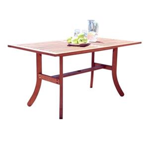 Vifah Malibu 59-in x 31-in Natural Wood Rectangular Outdoor Wood Dining Table