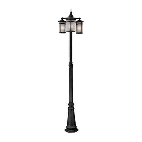 Artcraft Lighting St. Moritz 89-in Black 3 Light Post Mount Light