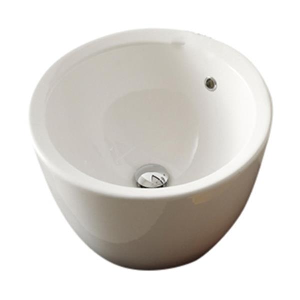 Nameeks Scarabeo Matty 11.80-in x 11.80-in White Ceramic Round Vessel Sink