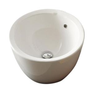 Nameeks Scarabeo Matty 11.80-in x 11.80-in White Ceramic Round Vessel Sink