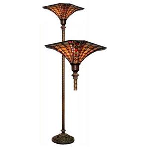 Warehouse of Tiffany Golden Amber Torchiere Floor Lamp
