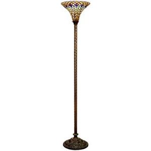 Warehouse of Tiffany Peacock Star Torchiere Floor Lamp