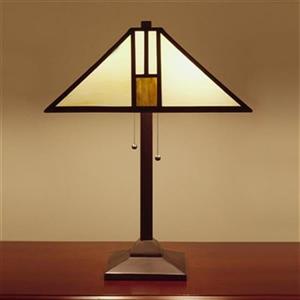 Warehouse of Tiffany 18-in x 25-in Yellow/White Tiffany Style White Mission 2-Light Table Lamp