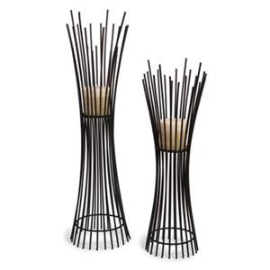 IMAX Worldwide 10657-2 Etchings Metal Candle Duo Candle Hold
