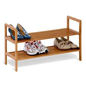 Honey Can Do 15.75-in Bamboo 2 Tier Shoe Rack