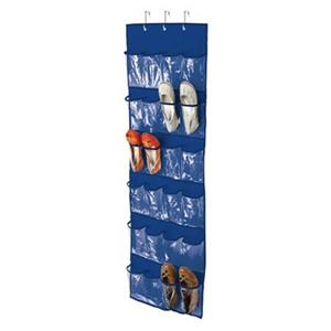 Honey Can Do 57-in Blue 24 Pocket Over The Door Shoe Organizer