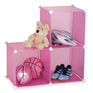 Honey Can Do 14-in x 14-in Pink Kids Cubes Storage Bin (Set of 3)