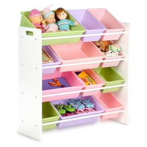 Honey Can Do 33.25-in x 36-in White Twelve Bin Toy Organizer