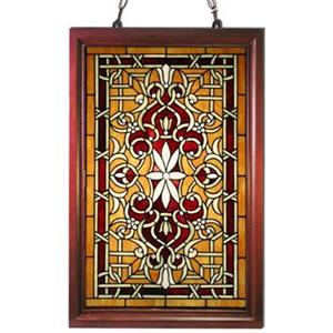 Warehouse of Tiffany Tiffany Style 20-in x 32-in Classic Stained Glass Window Panel