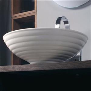 WS Bath Collections Ceramica 17.70-in x 17.70-in White Ceramic Round Vessel Sink