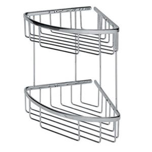 WS Bath Collections Filo 7.8-in Polished Chrome Double Basket Shower Caddy