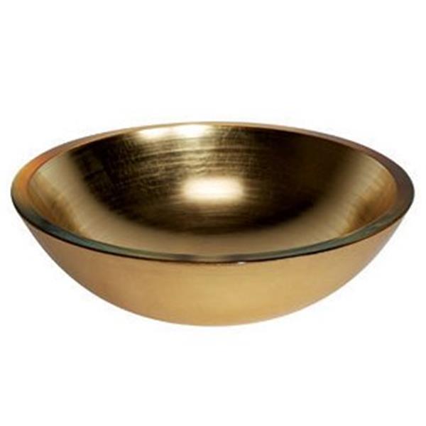 WS Bath Collections Linea 11.80-in x 11.80-in Gold Leaf Glass Round ...