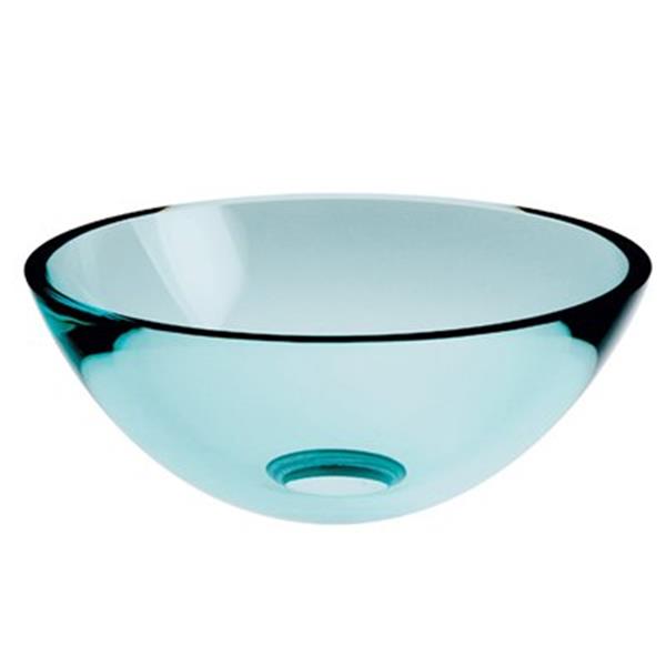 WS Bath Collections Linea 11.80-in x 11.80-in Clear Glass Round Vessel Sink
