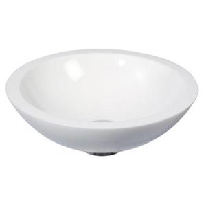 WS Bath Collections Linea 11.80-in x 11.80-in Ming White Glass Round Vessel Sink