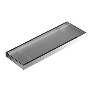 WS Bath Collections Skuara 5.3-in x 23.6-in x 1-in Chromed Brass Finish Glass Bathroom Shelf