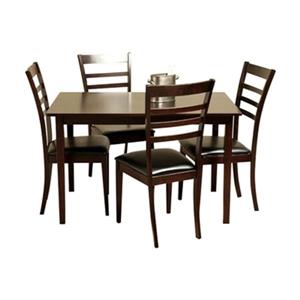 Warehouse of Tiffany Crystal Light Cappuccino 5-Piece Dining Set
