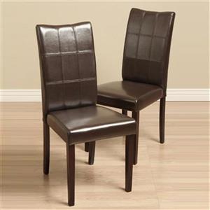 Warehouse of Tiffany Eveleen 38.1-in x 17.7-in Brown Dining Chair (Set of 2)