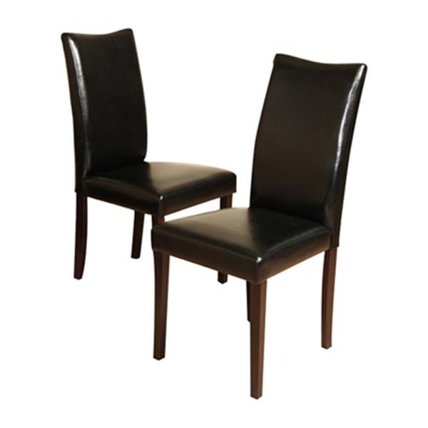 Warehouse of Tiffany Shino Bi-Cast 38.1-in x 17.7-in Black Leather Dining Chair (Set of 4)