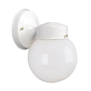 Galaxy 8.50-in White  Outdoor Globe Wall Fixture