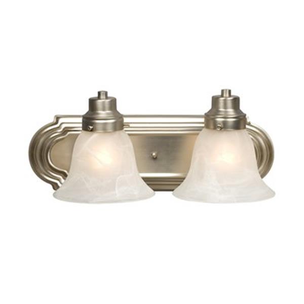 Galaxy Belfast Brushed Nickel 2-Light Bathroom Vanity Light