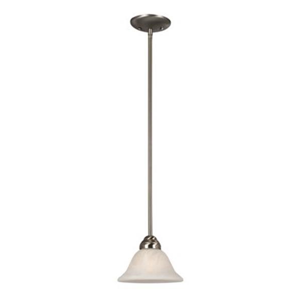 Galaxy 6.75-in x 5.38-in Brushed Nickel Frosted Glass Bell Mini Pendant Light