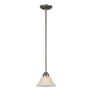 Galaxy 6.75-in x 5.38-in Brushed Nickel Frosted Glass Bell Mini Pendant Light