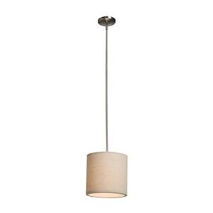 Steven & Chris by Artcraft Mercer Street Collection 10-in x 10-in Oatmeal Drum Mini Pendant Light