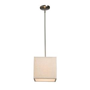 Steven & Chris by Artcraft Mercer Street Collection 10-in x 10-in Oatmeal Rectangular Mini Pendant Light