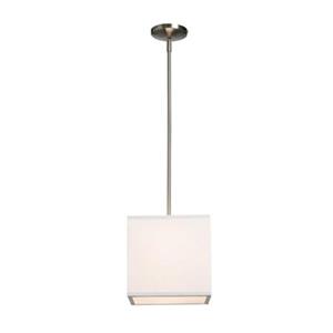 Steven & Chris by Artcraft Mercer Street Collection 10-in x 10-in White Rectangular Mini Pendant Light