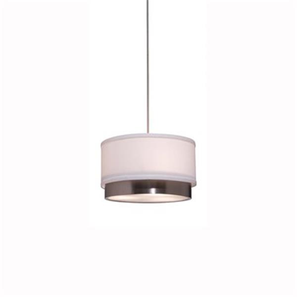 Steven & Chris by Artcraft Scandia Collection 8-in x 9-in Brushed Nickel Drum Mini Pendant Light