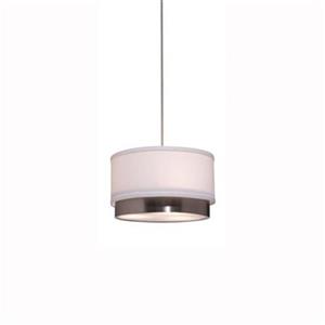 Steven & Chris by Artcraft Scandia Collection 8-in x 9-in Brushed Nickel Drum Mini Pendant Light