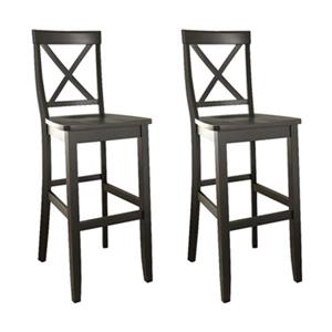 Crosley Furniture 30-in Black X-Back Bar Stool (Set of 2)