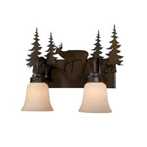 Cascadia Bryce 2-Light Bronze Rustic Deer Bathroom Vanity Fixture