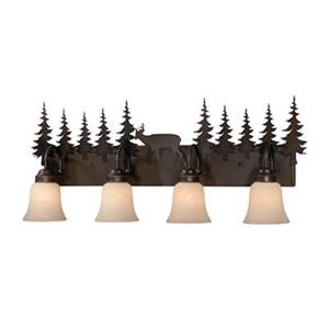 Cascadia Bryce 4-Light Bronze Rustic Deer Bathroom Vanity Fixture