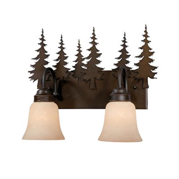 Cascadia Yosemite 2-Light Bronze Rustic Tree Bathroom Vanity Fixture