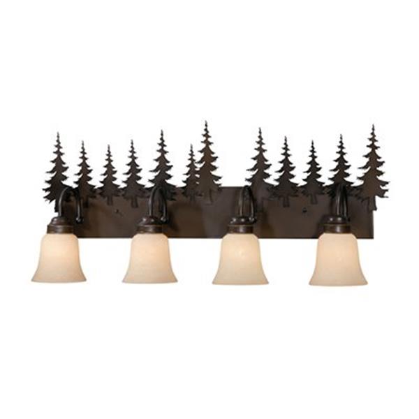 Cascadia Yosemite 4-Light Bronze Rustic Tree Bathroom Vanity Fixture