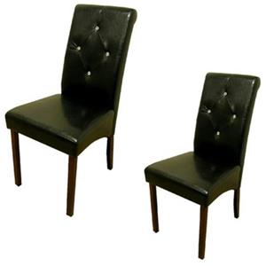 Warehouse of Tiffany 38-in x 17-in Black Dining Chair (Set of 2)