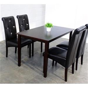 Warehouse of Tiffany Black 5-Piece Dining Set