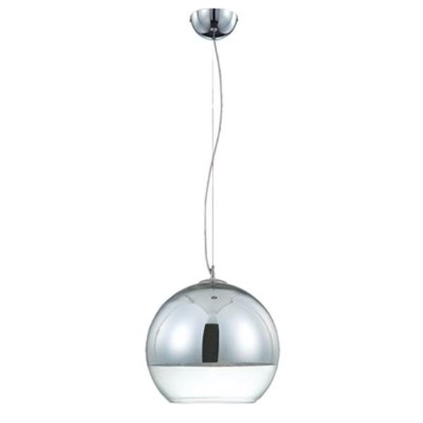 Eurofase Chromos Collection 9.75-in x 9.75-in Chrome Globe Mini Pendant